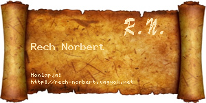 Rech Norbert névjegykártya